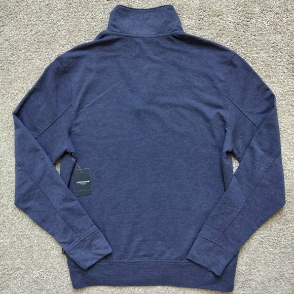 NWT M Lucky Brand Blue Button Neck French Terry Pullover Shirt NEW - Picture 10 of 10